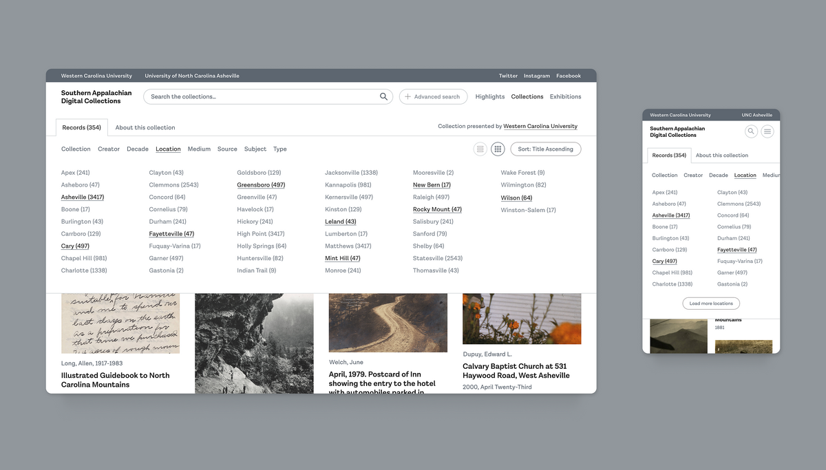 Image showcasing the advanced search for WCU.